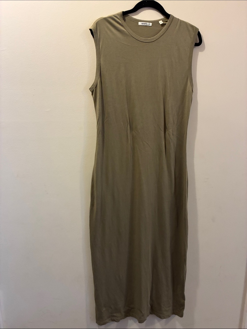 Buck Mason -Sleeveless Olive Green Maxi 100% cotton Dress - medium